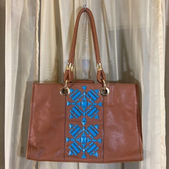 2pc NINE CO & IMAN WOMEN BAGS BROWN - Picture 2 of 16